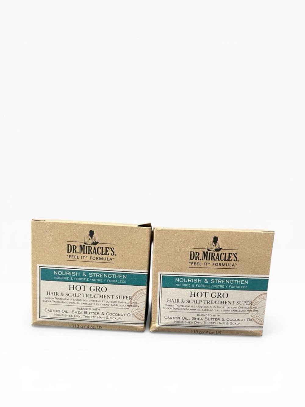 2X Dr. Miracle’s Feel it Formula Nourish & Strengthen  HOT GRO  4 oz / 113 g